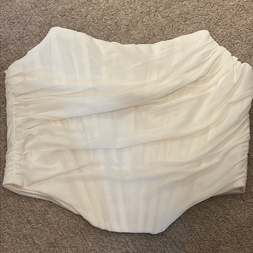 White Strapless Bustier